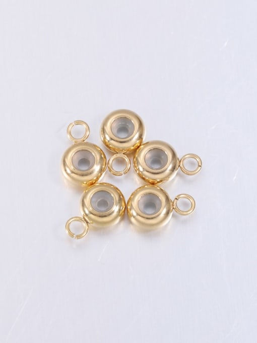 golden Stainless steel Round Silicone ring positioning beads