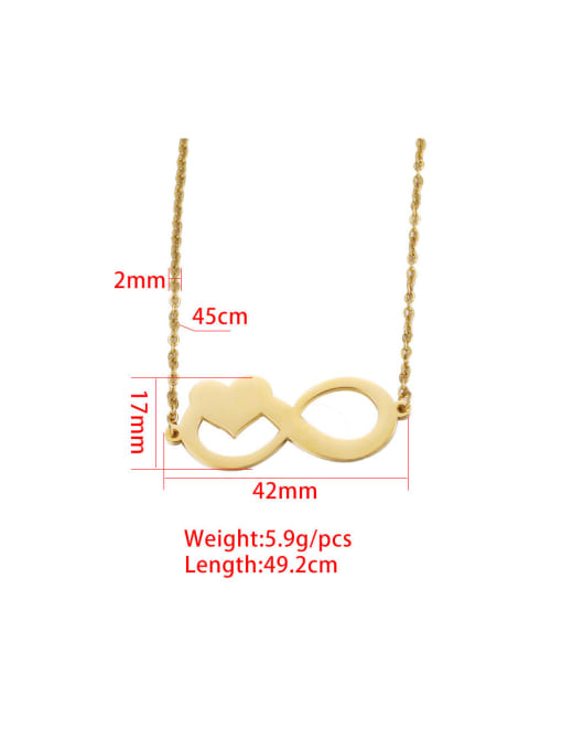MEN PO Stainless steel Number Heart Minimalist Necklace 1