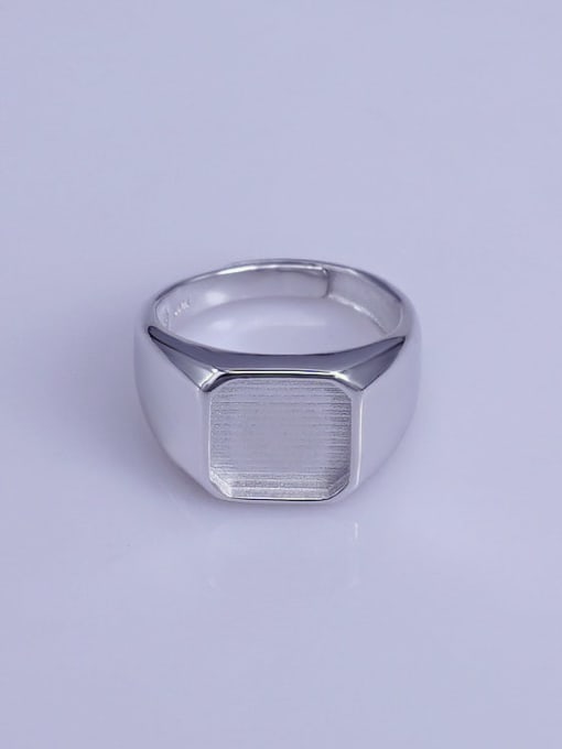 Supply 925 Sterling Silver 18K White Gold Plated Geometric Ring Setting Stone size: 9*9 10*10 11*11 12*12 13*13 8*8MM 0
