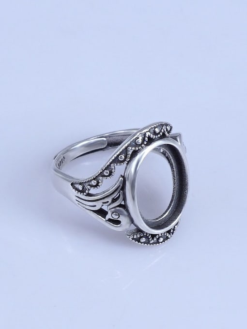 Supply 925 Sterling Silver Geometric Ring Setting Stone size: 10*14mm 2