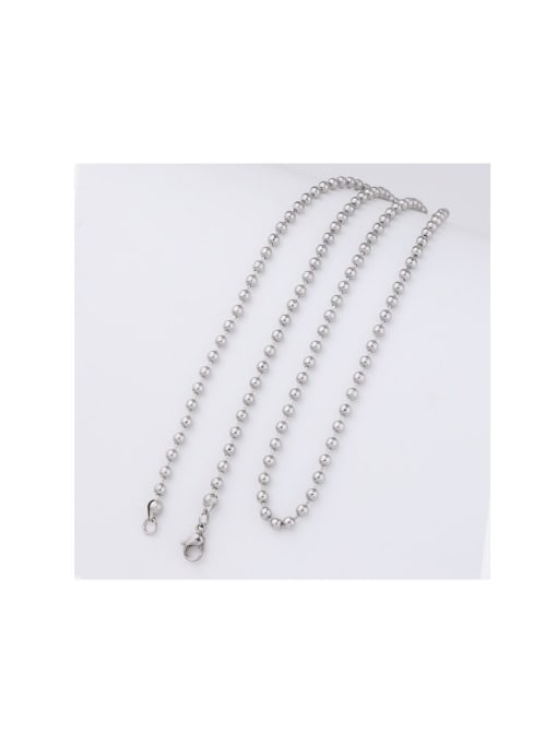 MEN PO Stainless Steel Round Bead Element Chain Long Chain