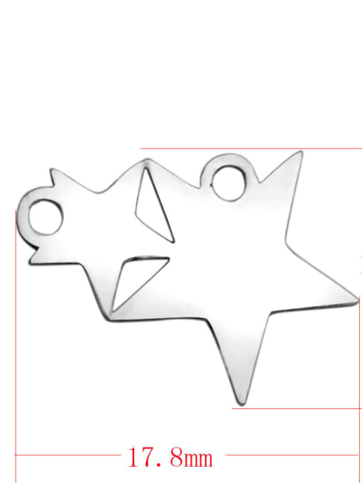 FTime Stainless steel Star Charm Height : 17.8 mm , Width: 12 mm 0
