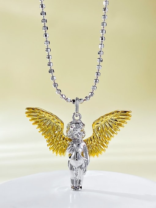 M&J 925 Sterling Silver Angel Vintage Necklace 0