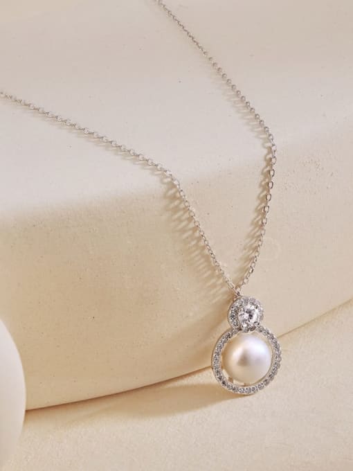 STL-Silver Jewelry 925 Sterling Silver Cubic Zirconia Geometric Minimalist Necklace 3