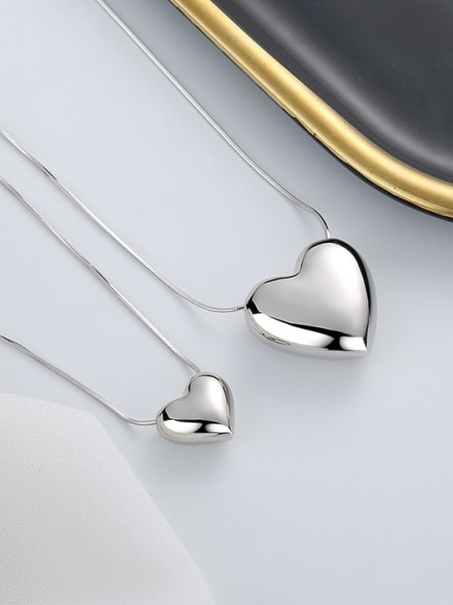 TAIS 925 Sterling Silver Heart Minimalist Necklace 2