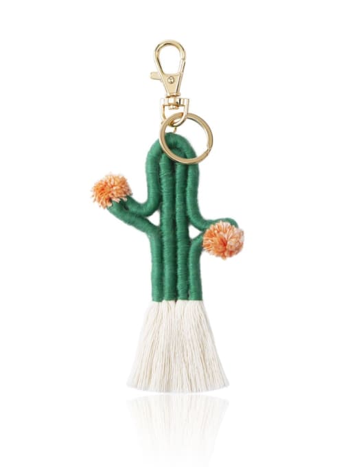 K68234 9 Alloy Cotton Cactus Cute Hand-Woven Key Chain/ Bag Pendant