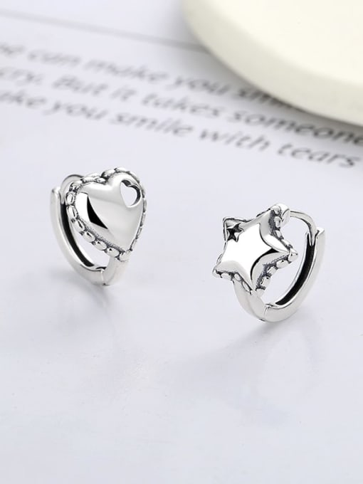TAIS 925 Sterling Silver Heart Vintage Stud Earring 2
