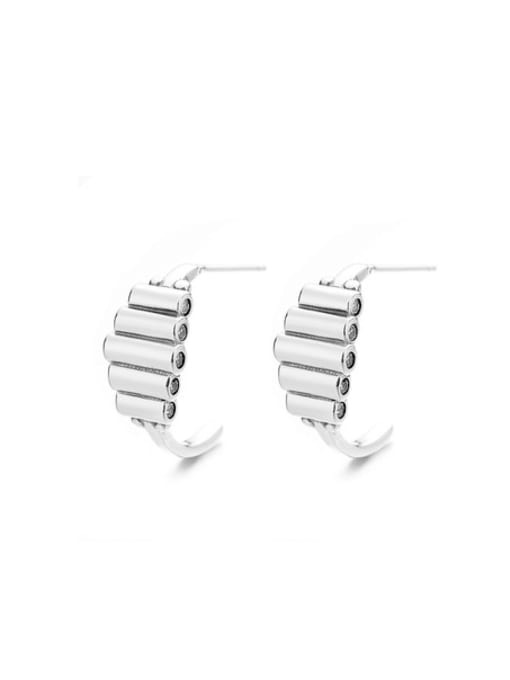 228RM approximately 3.5g 925 Sterling Silver Geometric Minimalist Stud Earring