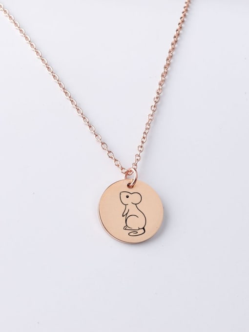 Rose gold yp001 125 20mm Stainless Steel Circle Cute Animal Pendant Necklace
