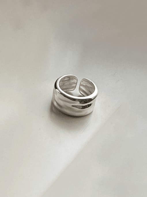 Texture Ring 925 Sterling Silver Geometric Vintage Band Ring