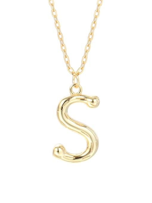 A2041 Letter S 925 Sterling Silver Letter Minimalist Necklace