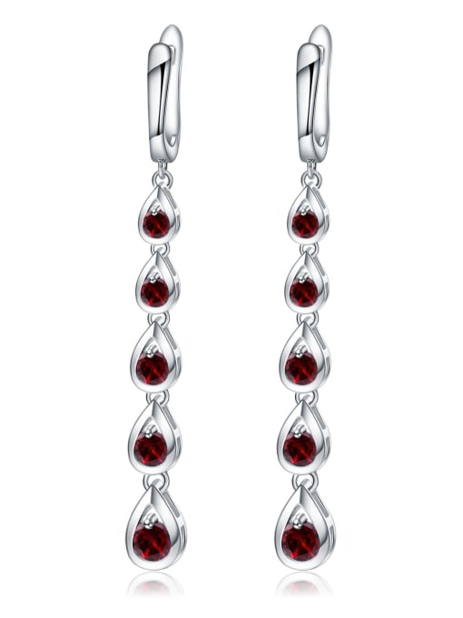 ZXI-SILVER JEWELRY 925 Sterling Silver Natural Color Treasure Topaz Water Drop Artisan Long Drop Earring 0