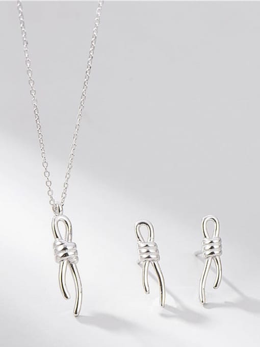 ARTTI 925 Sterling Silver Bowknot Minimalist Necklace 0