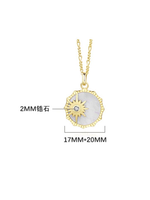 YUANFAN 925 Sterling Silver Shell Geometric Minimalist Necklace 3