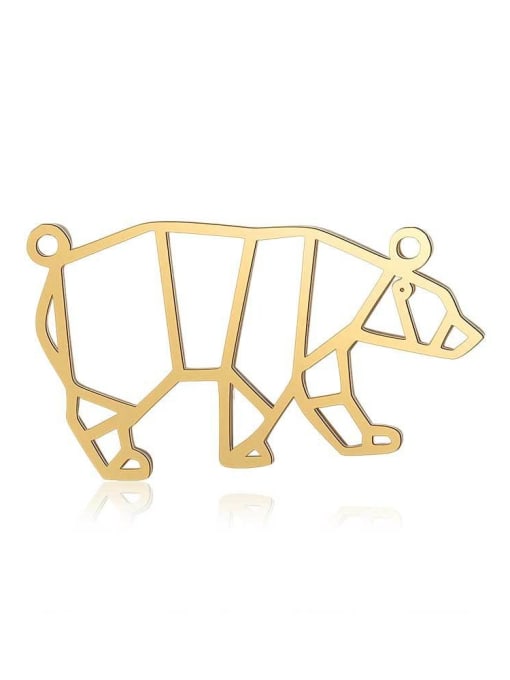 FTime Stainless steel Gold Plated Bear Charm Height : 30 mm , Width: 17 mm 0