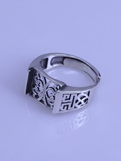 Supply 925 Sterling Silver 18K White Gold Plated Geometric Ring Setting Stone size: 12*12mm 0