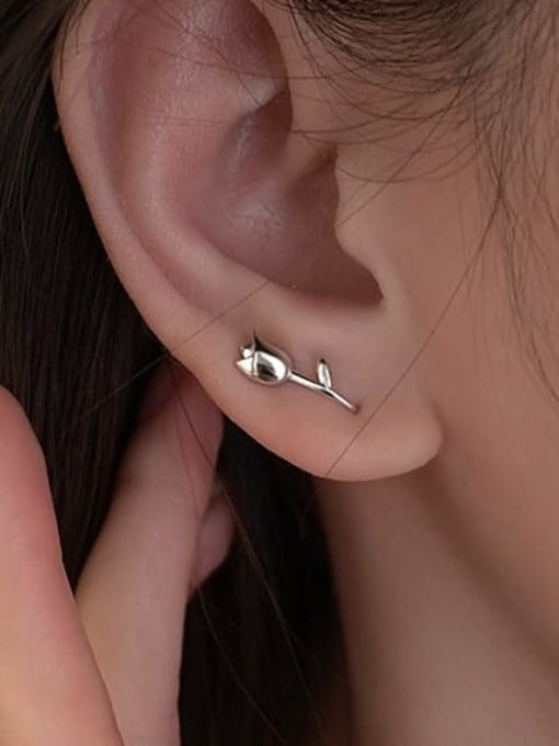 ZEMI 925 Sterling Silver Flower Cute Stud Earring 1