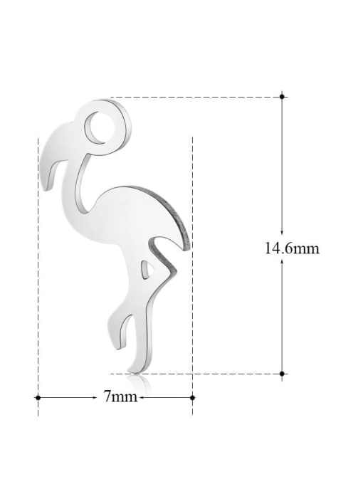 FTime Stainless steel Bird Charm Height : 14.6 mm , Width: 7 mm 1