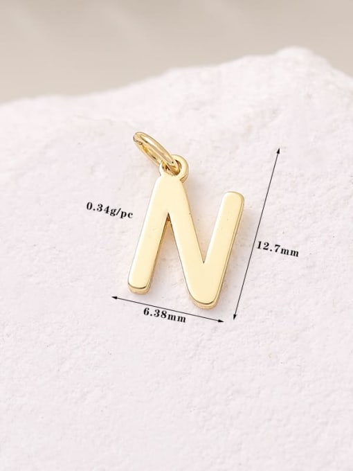14 K gold H 11371 Brass Minimalist English  Letter  Pendant