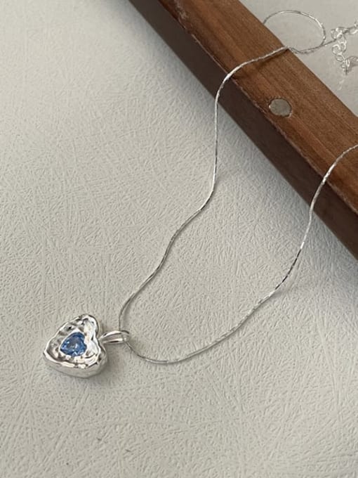 ARTTI 925 Sterling Silver Cubic Zirconia Heart Vintage Necklace 2