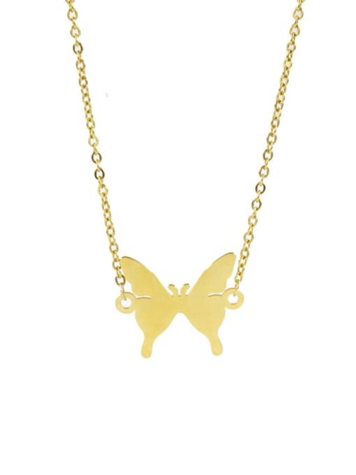 golden Stainless steel Butterfly Minimalist Necklace
