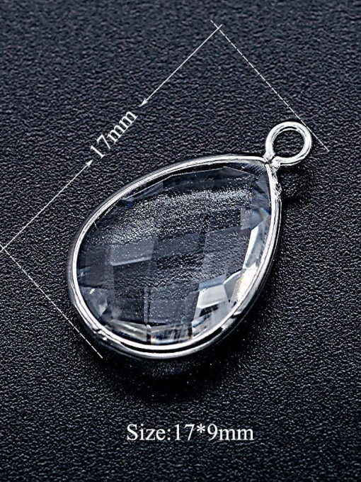 FTime Copper Crystal Water Drop Charm Height : 17 mm , Width: 9 mm 1