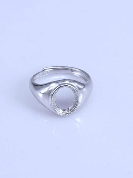 Supply 925 Sterling Silver 18K White Gold Plated Oval Ring Setting Stone size: 8*10mm 0