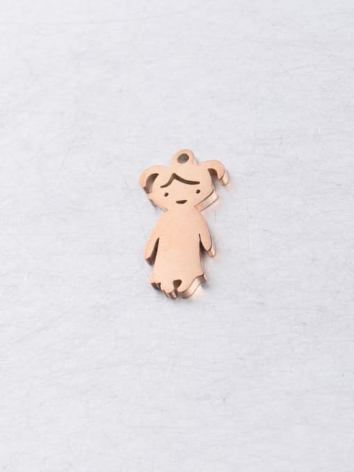 Girl rose gold Stainless steel boy and girl couple pendant