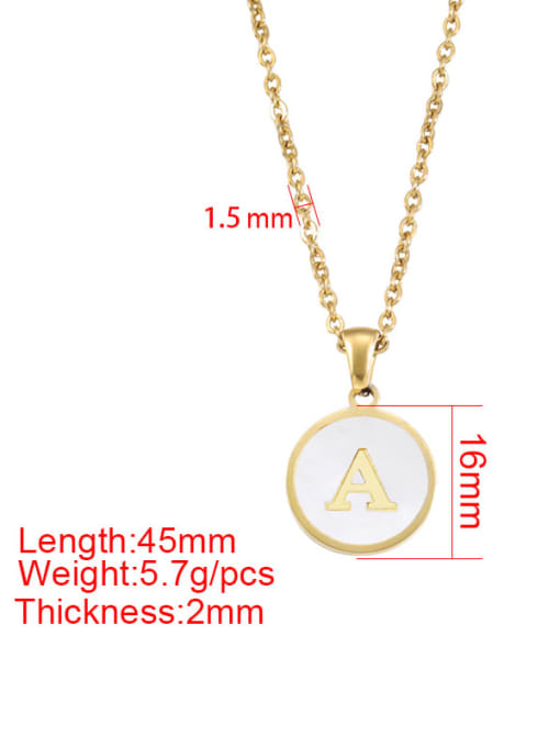 MEN PO Stainless steel Enamel Letter Geometric Minimalist Necklace 3