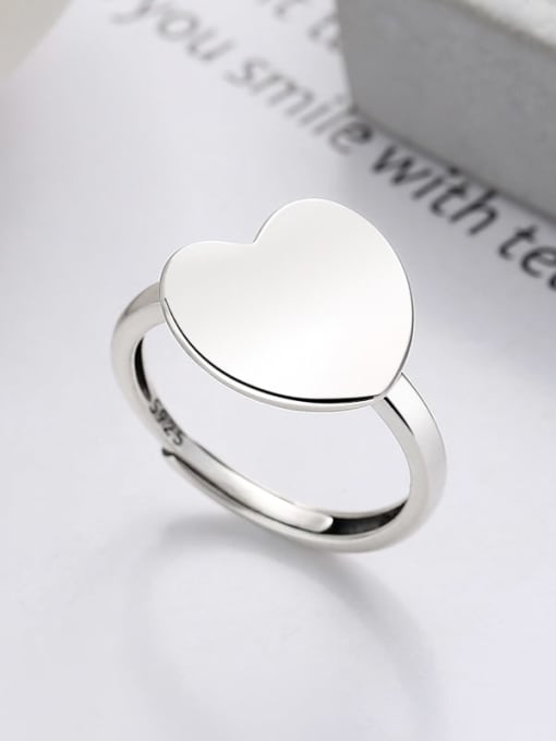 TAIS 925 Sterling Silver Heart Trend Band Ring 2