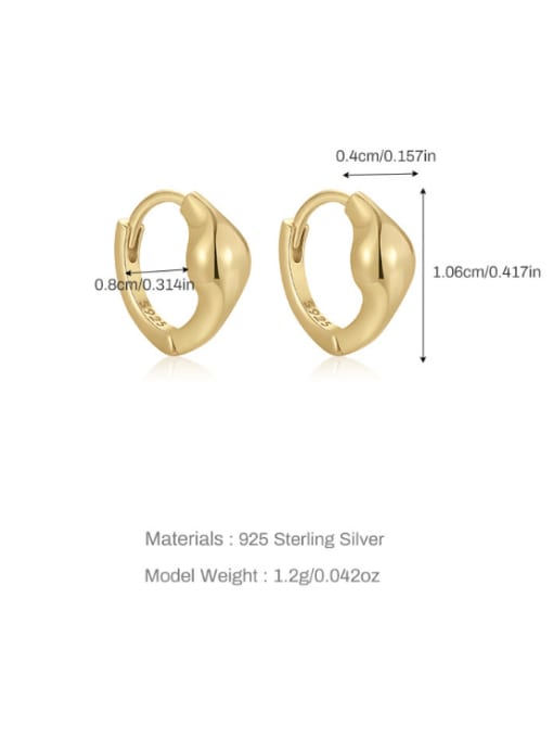 Gold 1 Brass Geometric Minimalist Huggie Earring