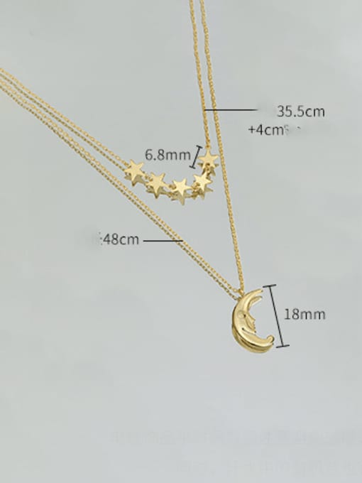 YUANFAN 925 Sterling Silver Star Minimalist Multi Strand Necklace 2