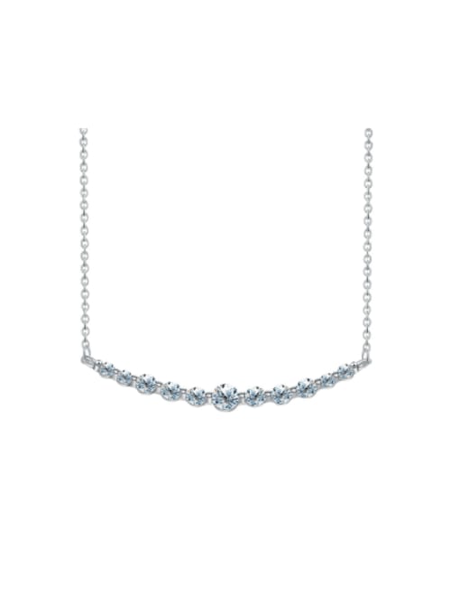 Main stone: 0.2CT* 11 pieces (3.5mm) 925 Sterling Silver Moissanite Round Dainty Necklace
