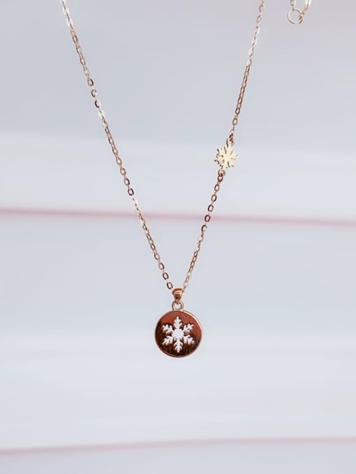 ZEMI 925 Sterling Silver  Minimalist  Smooth  Hollow Snowflake Pendant Necklace 0