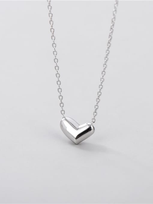 Asymmetric Heart Necklace 925 Sterling Silver Heart Minimalist Necklace