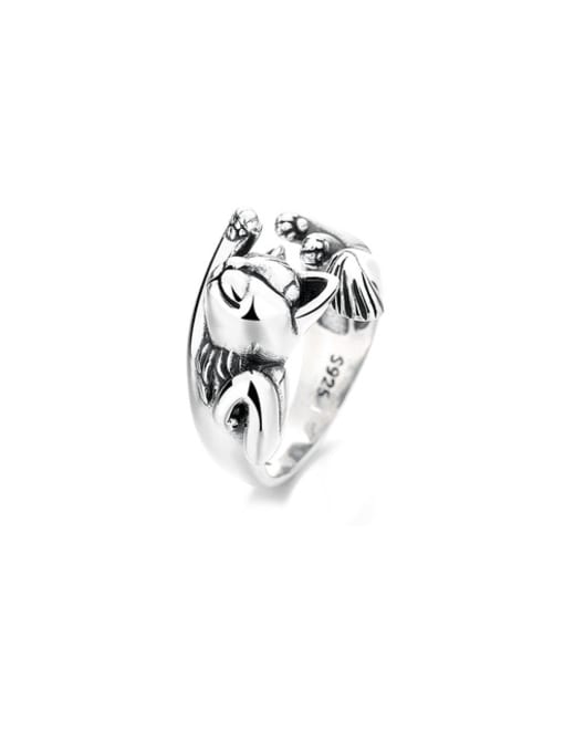 512fj approx. 6.9g 925 Sterling Silver Animal Vintage Band Ring
