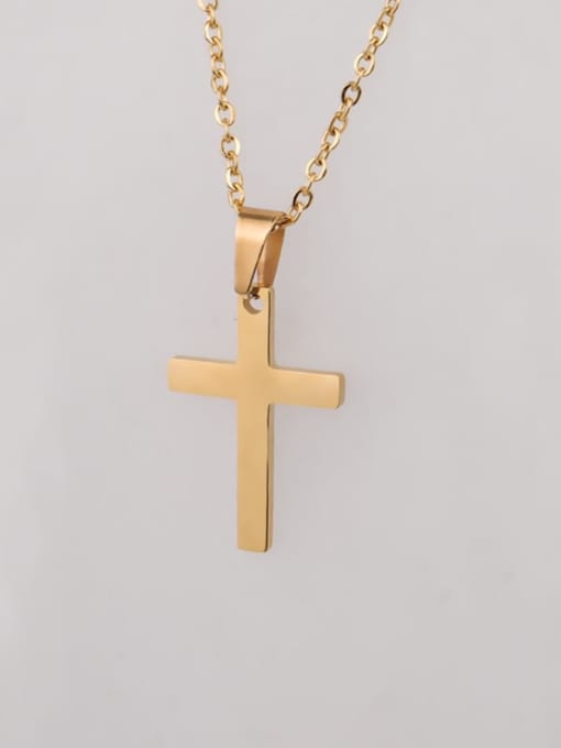 Gold 14x21 Stainless steel Cross Minimalist Necklace