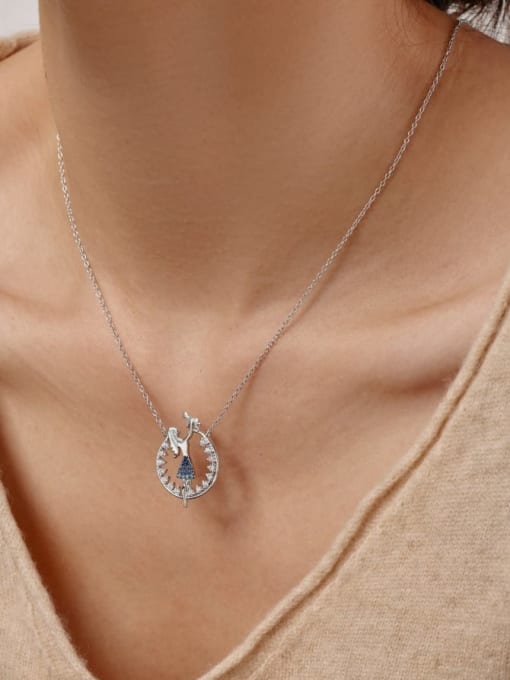 STL-Silver Jewelry 925 Sterling Silver Cubic Zirconia Girl Dainty Necklace Mother's Day 2