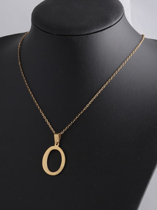 Golden o Stainless steel Letter Minimalist Necklace