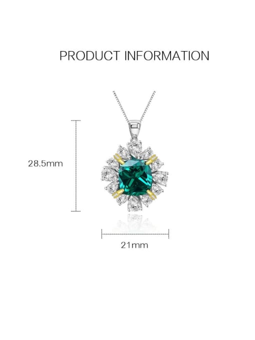 A&T Jewelry 925 Sterling Silver High Carbon Diamond Flower Luxury Necklace 2