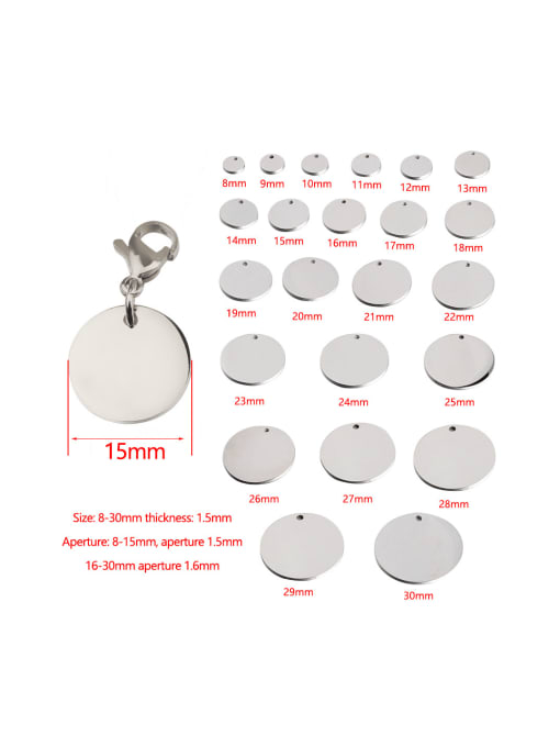 MEN PO Stainless steel round card pendant jewelry accessories 2