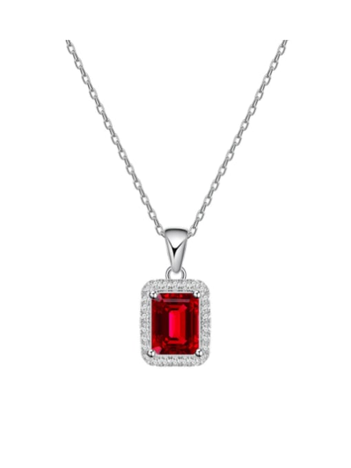 A&T Jewelry 925 Sterling Silver Cubic Zirconia Geometric Dainty Necklace 0
