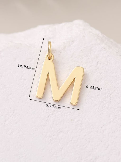 14 K gold H 11370 Brass Minimalist English  Letter  Pendant