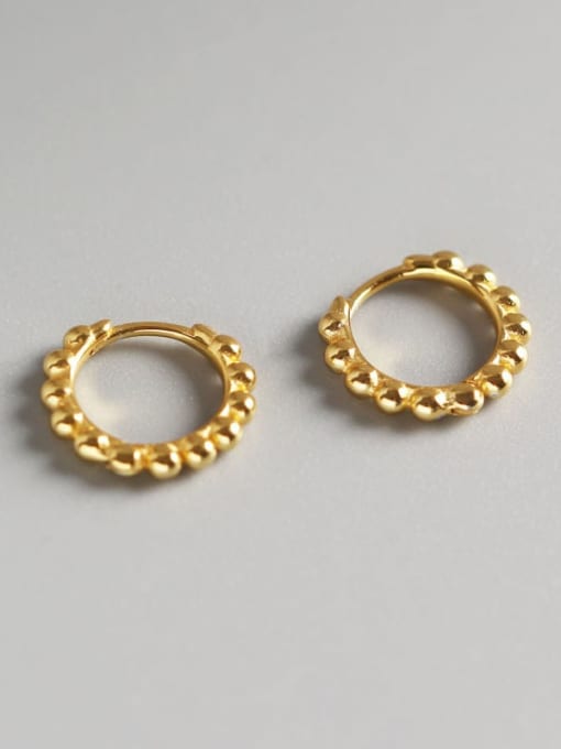 4#Large gold 925 Sterling Silver Geometric Minimalist Huggie Earring