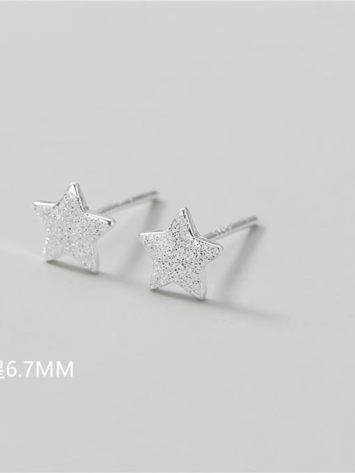 Pentagram 6.7mm 925 Sterling Silver Geometric Minimalist Stud Earring
