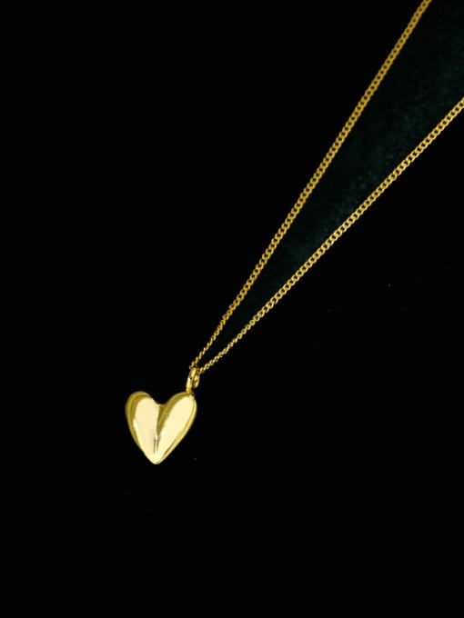 A3276 Gold 925 Sterling Silver Heart Minimalist Necklace