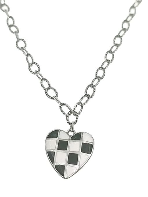 ARTTI 925 Sterling Silver Enamel Vintage Heart Pendant Necklace