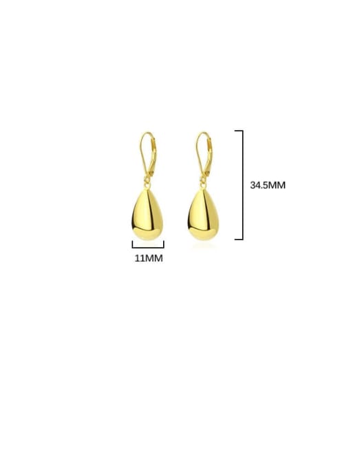 YUANFAN 925 Sterling Silver Water Drop Minimalist Stud Earring 3