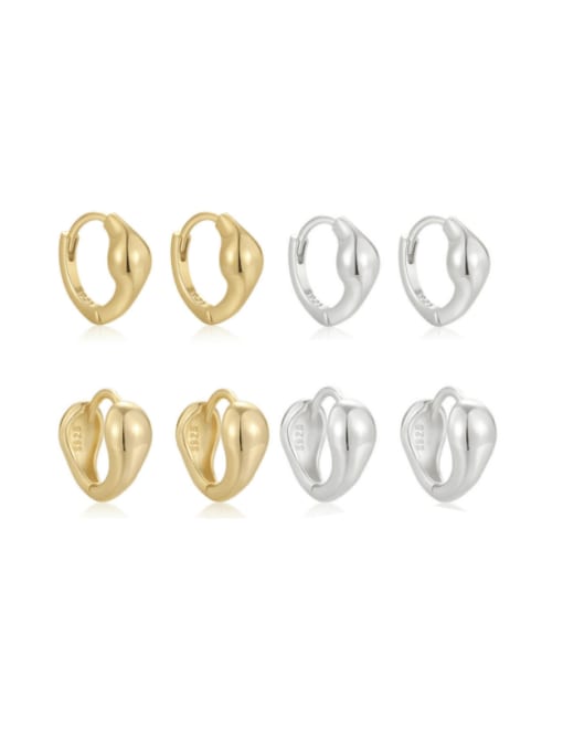 YUANFAN Brass Geometric Minimalist Huggie Earring 0