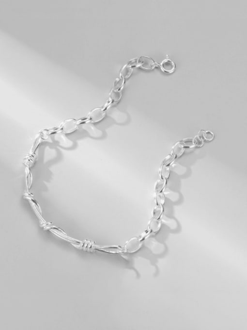 Winding braided irregular Bracelet 925 Sterling Silver Geometric Minimalist Winding Braided Irregular Bracelet